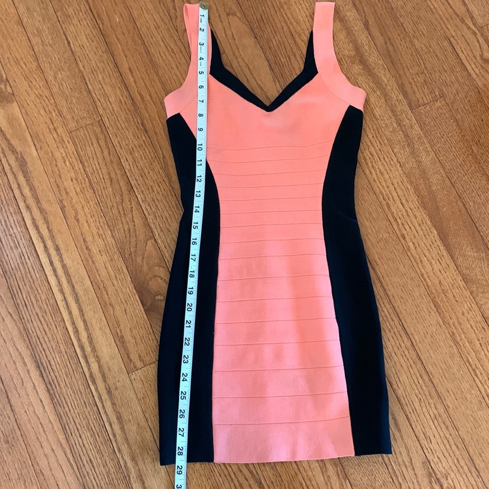 Marciano orange mini dress with black stripes down sides